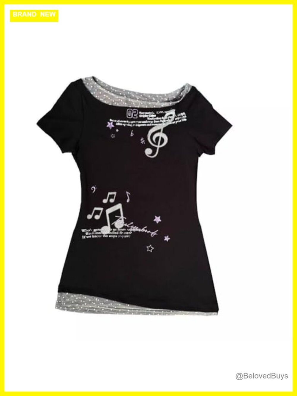 Womens Grunge Asymmetrical Off Shoulder Top Y2K Graphic Tee Alt Indie Short